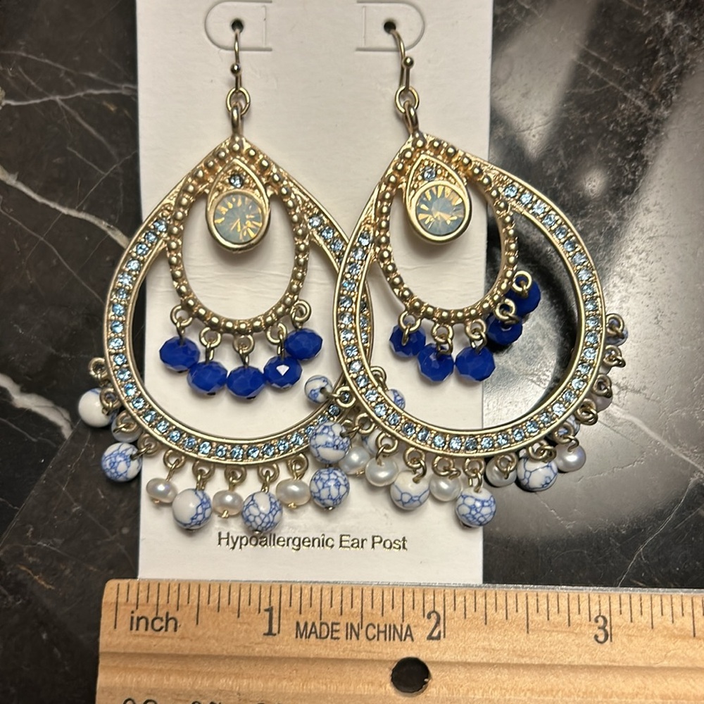 BEADED⚜️CHANDELIER⚜️TEARDROP EARRINGS